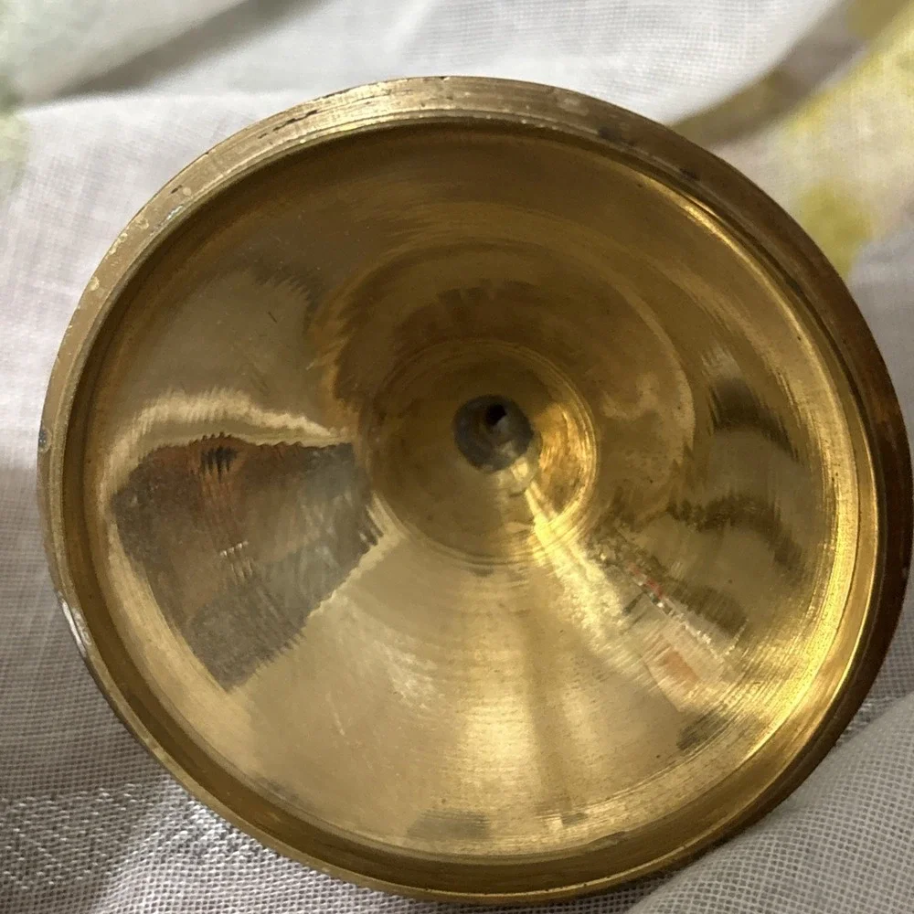 Mother Of Pearl & Gold Metal Cylindrical Jar With Lid